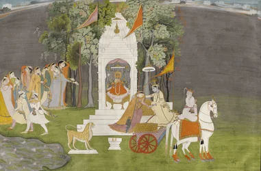 Desconocido indio - Krishna secuestrando a Rukmani del templo